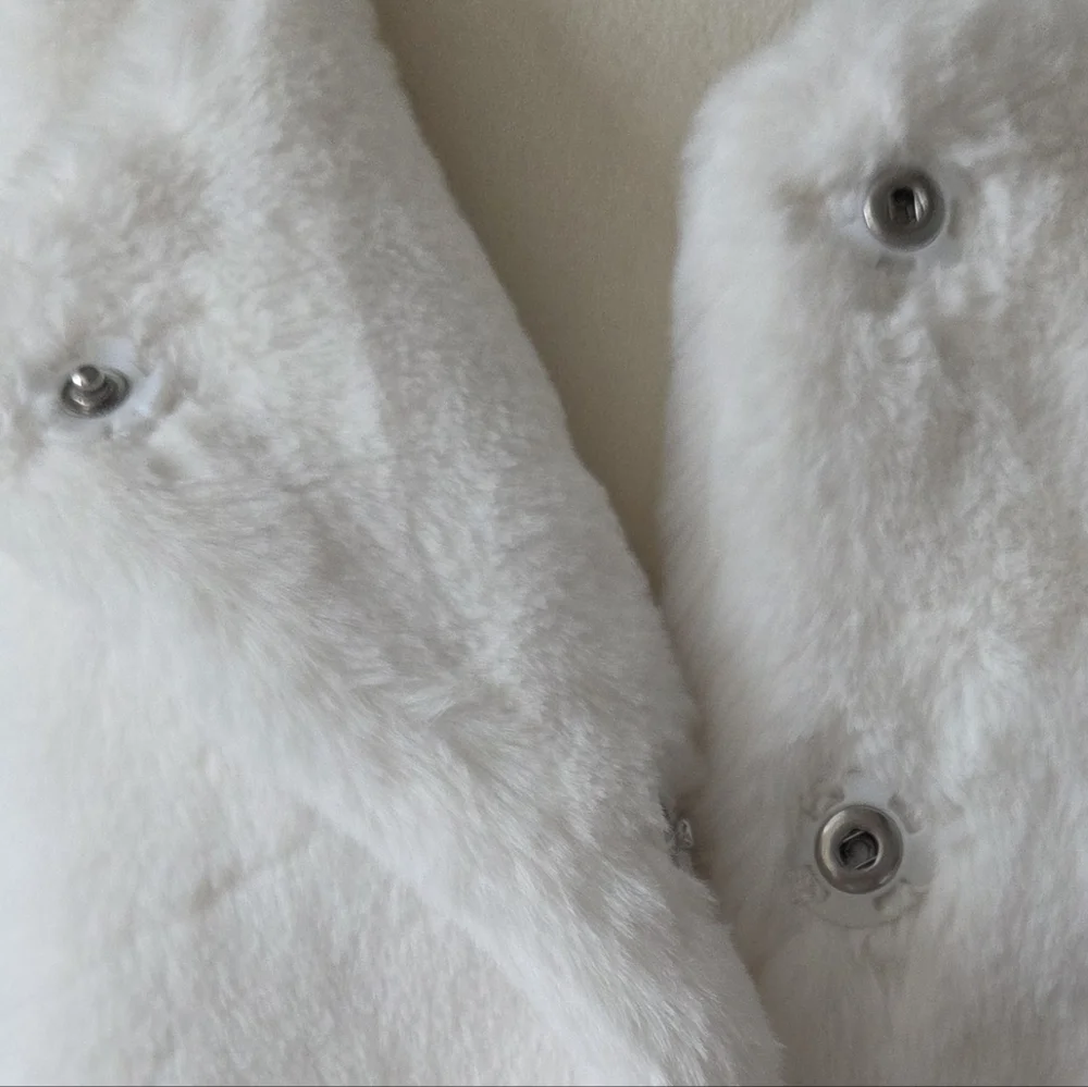 Adrianna Papell Ivory 3/4 Sleeve Fur Jacket - Picture 4 of 10